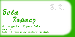 bela kopacz business card