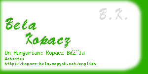 bela kopacz business card